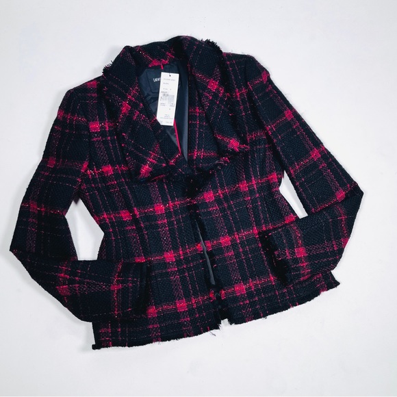 NEW! Lafayette 148 NY Blamu Wool viscose blend plaid boucle jacket - Picture 13 of 14